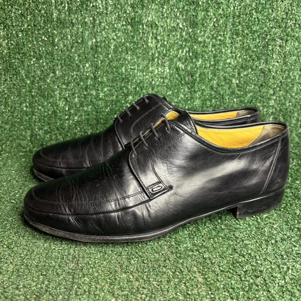 Bally Futani-00 Leather Lace Up Derby Oxford Dress Shoes Black Mens 10.5 E Wide